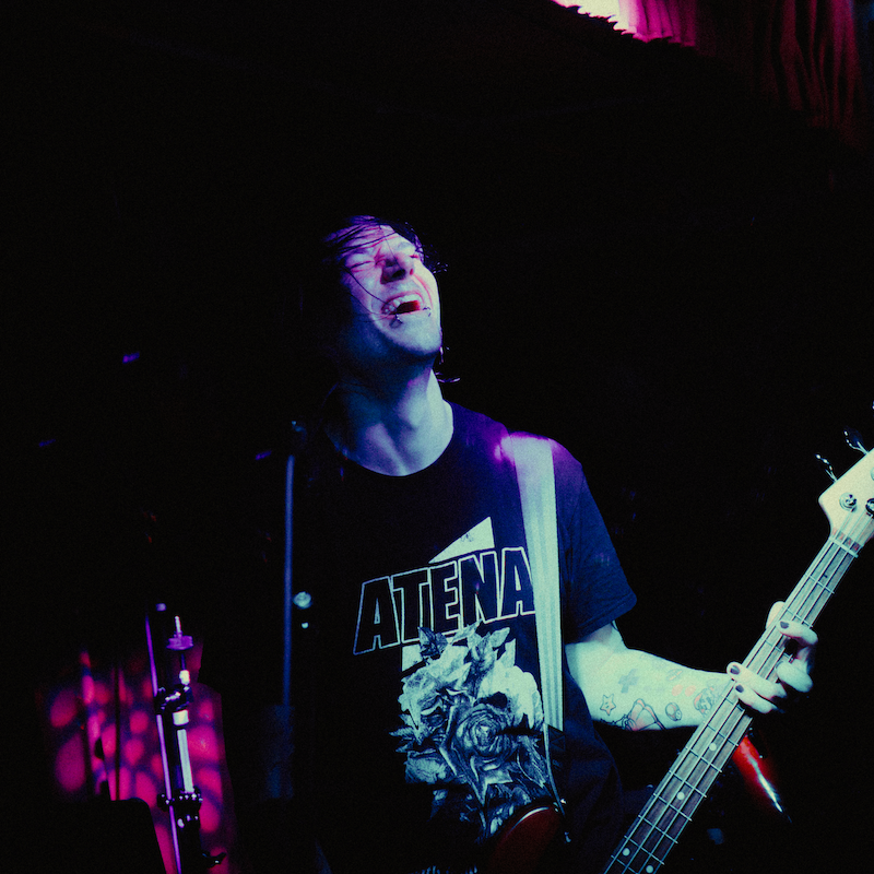 A picture of me from a Young Fatigue show. I'm sweaty and laughing about something.